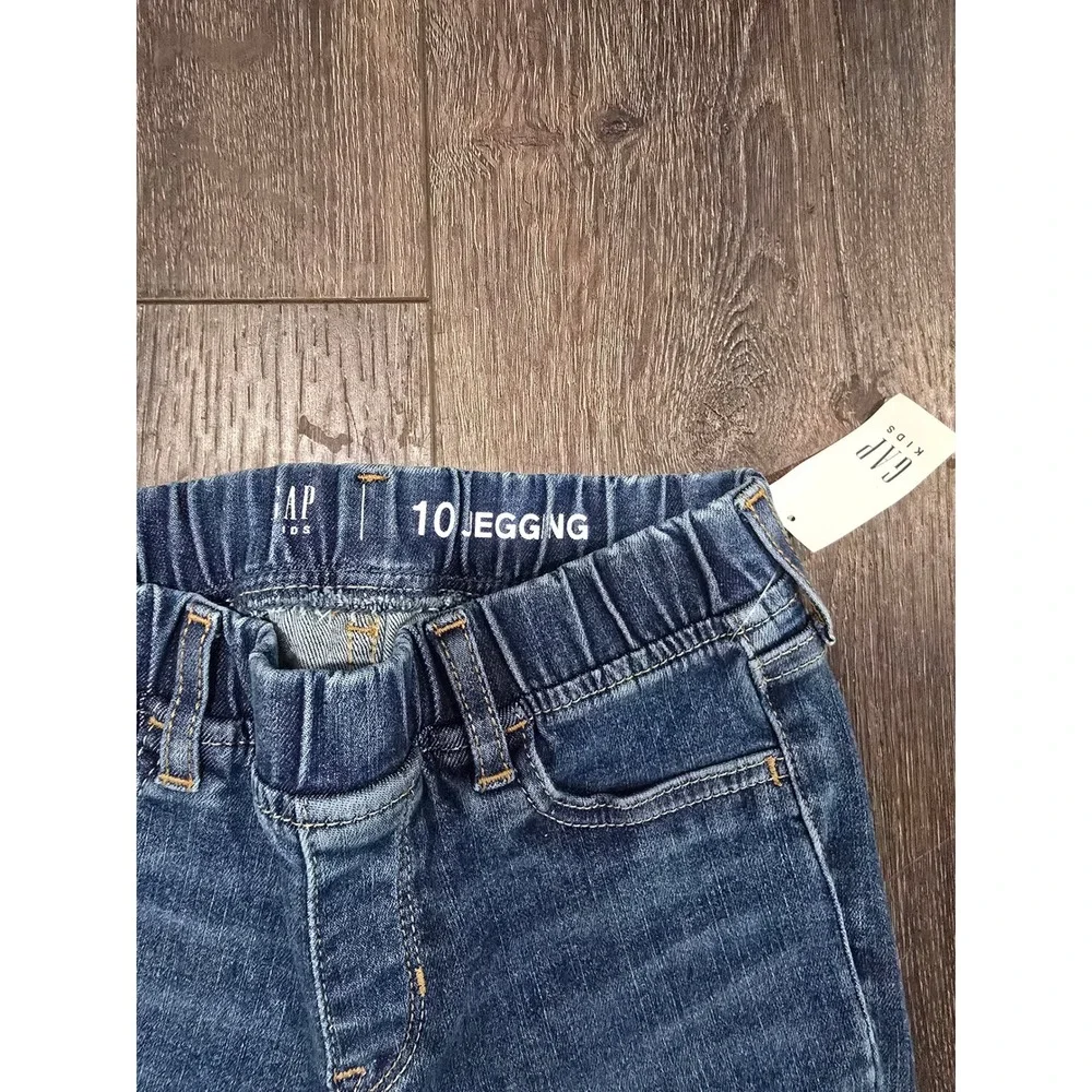 Gap Kids Girls Blue Denim Jeggings Size 10 M Wash Elastic Waist Pull On Jeans